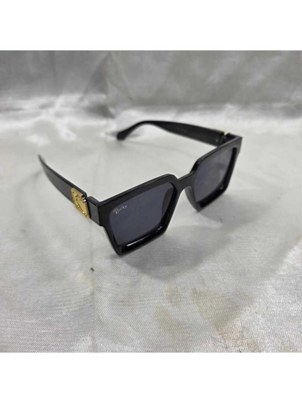 Rocky Black Gold Square Sunglasses Dark Tinted Lenses